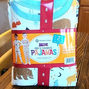 Pajamas (2 Pair) Brand New with Tags Animal Print & Stripes